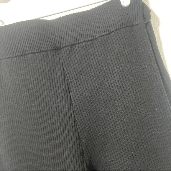 4th & Reckless Petite 8P Women Black Ribbed Side Slit Hem Wide Leg Belted Pants - Picture 5 of 10